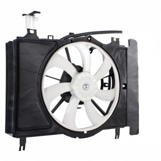 Torcia TYG Radiator Cooling Fan Assembly for 2007-2014 Toyota Yaris & Scion Xd | 2-Pin | Model: TY67042A | Plastic