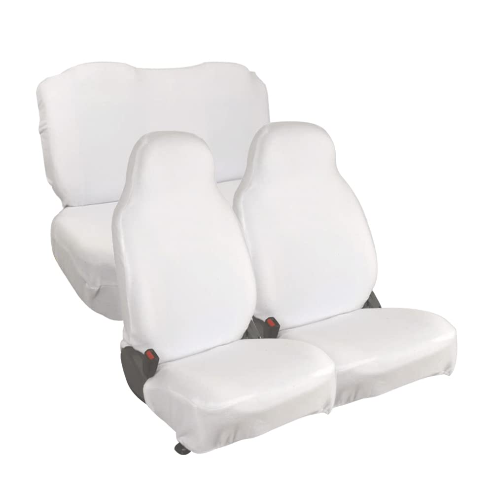 AUTOXYGEN Car Towel Seat Cover Accessories Front & Rear 100% Pure Cotton Fabric, Sweat Control Complete Set for Amaze (Front Fix