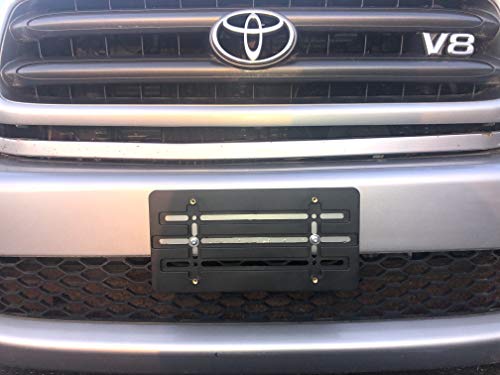 Front Bumper License Plate Bracket For Toyota 2000-2025, Plate Holder Set W 6 Unique Screw Bolts & Wrench Kit, License Tag Mount