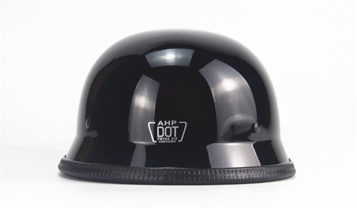 German Style Motorcycle Helmet,Adult Half Helmet Open Face DOT Approved, Motorcycle Cruiser Scooter Cool Helmet (Medium, Bright