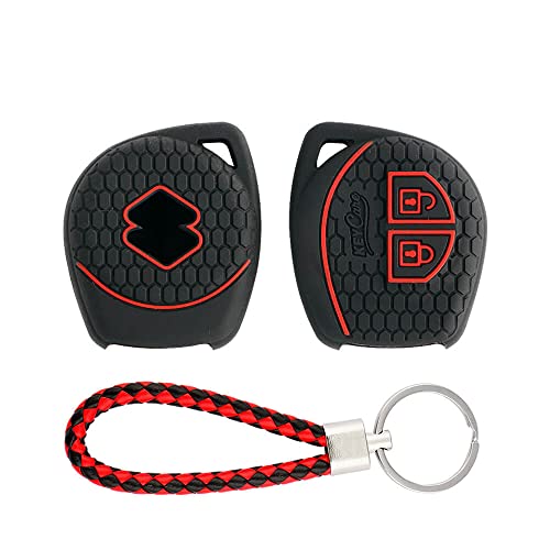 Keycare Silicone Key Cover & Keychain For Suzuki Jimny,Fronx,Swift,Dzire,Baleno,Eritga,Grand Vitara,Brezza,Evitara,Ciaz,Wagonr,