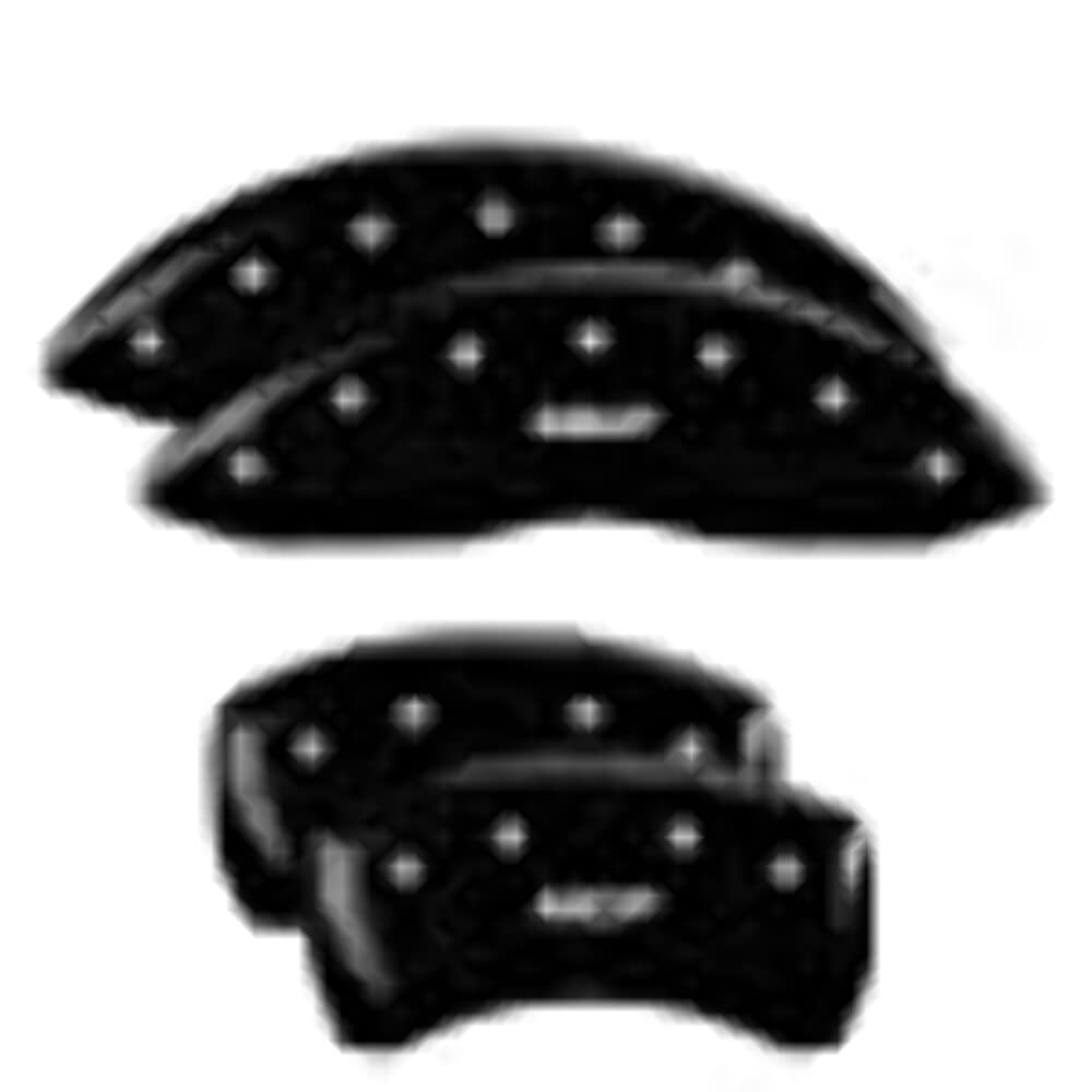 Mgp Caliper Covers 21198Smgpbk Mgp Black Powder Coat Finish, Silver Characters, Set Of 4