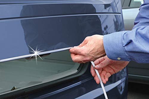Cowles Chrome Truck Edge Trim, 50Ft Pvc Protektotrim, Self-Adhesive, Uv-Protected, Durable, Protects Edges From Scratches, Dings