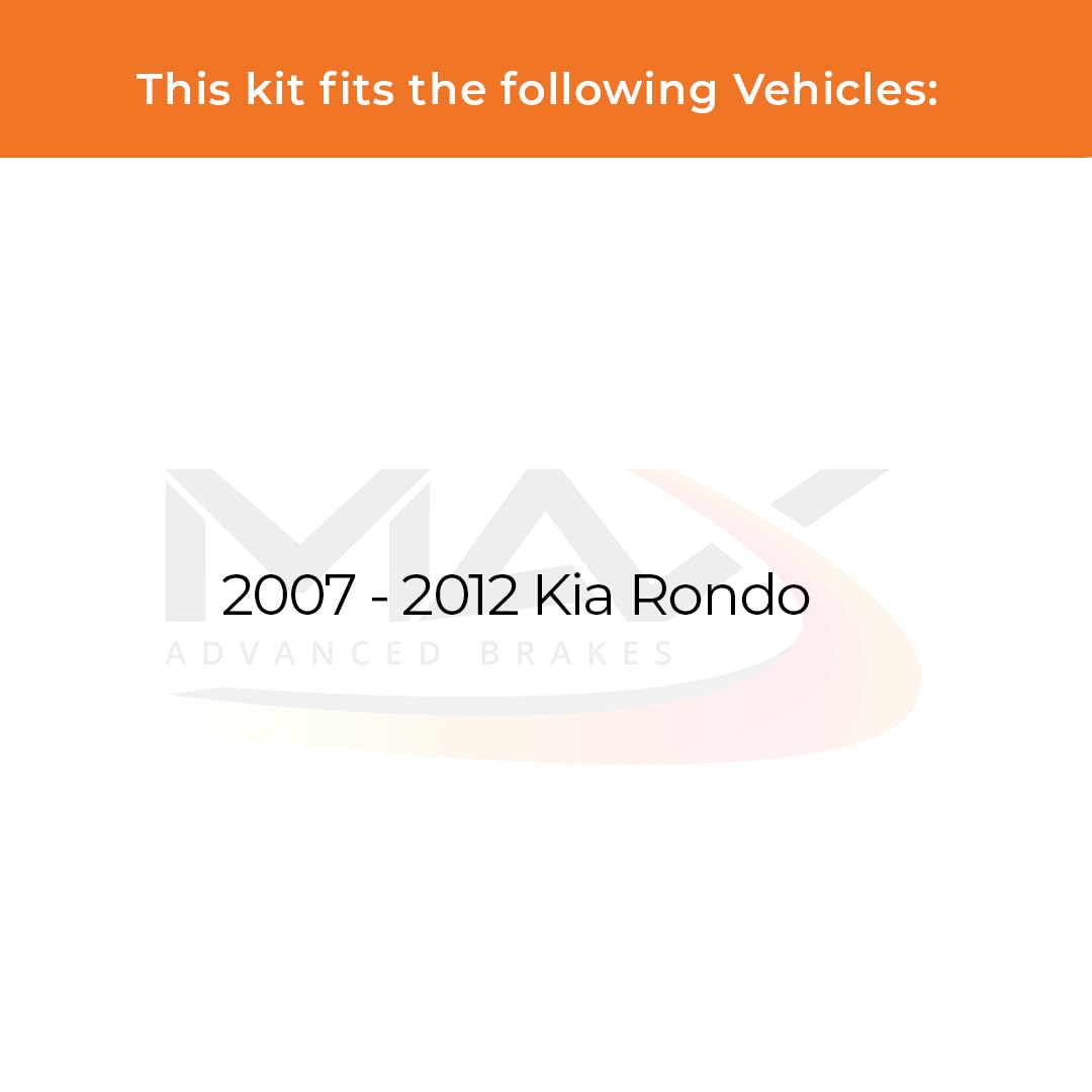 Max Advanced Brakes Rear Brake Kit Compatible With 2007 2008 2009 2010 2011 2012 Kia Rondo Replacement Drilled Slotted Black Coa