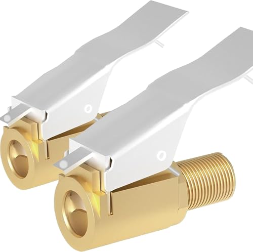 Hiyitks Air Chuck With Clip Adapter, Brass Locking Tire Inflator Nozzle Adapter Connect, No Leakage 250 Psi Tire Chucks For Vehi
