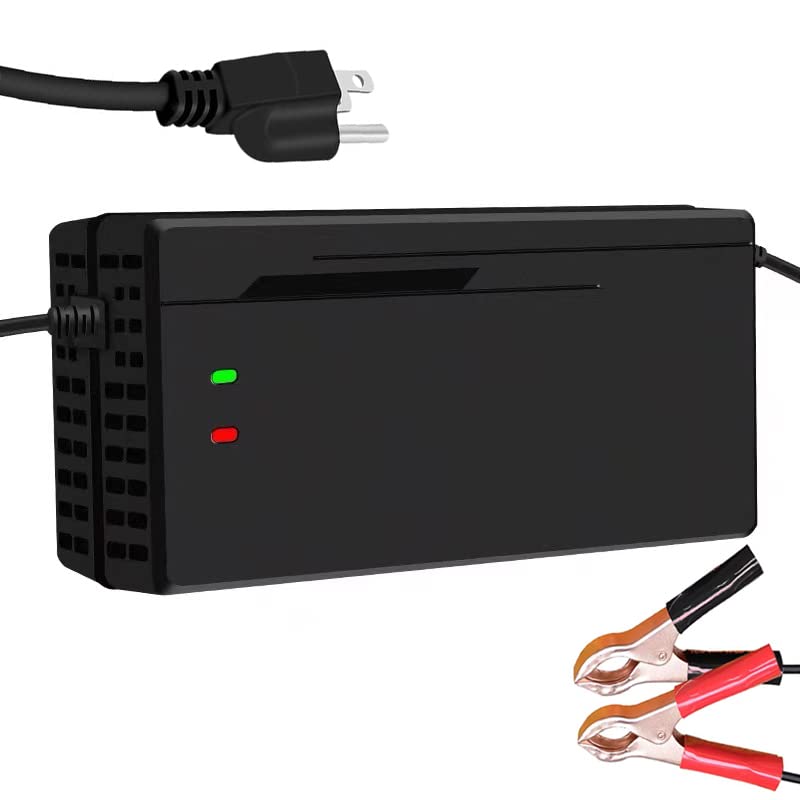 DUDHOIK 24V/29.2V 10A Lifepo4 Charger 110V 120V with Cooling Fan Lithium Battery Charger Multiple Protection Functions for 24V L