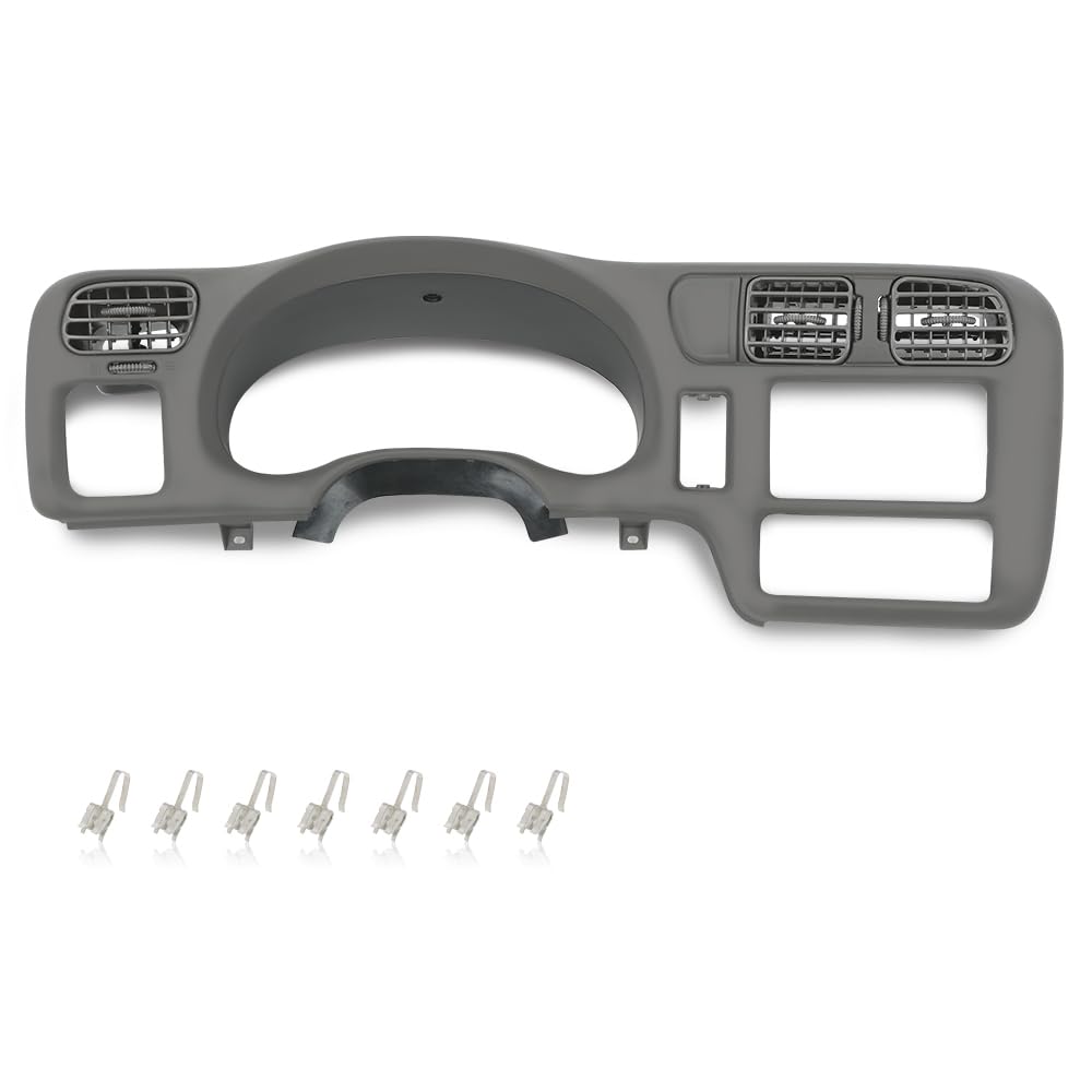 PIT66 Dashboard Cluster Dash Radio Bezel Compatible with Chevy Blazer S10 GMC Jimmy Sonoma 1998-2004 /Fit for Vehicle with Doubl