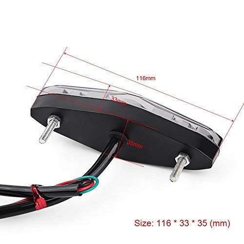 Keenso 12V Universal 15 Led Motorcycle Rear Tail Light Brake Stop Running Tail Light Atv Dirt Bike (B)