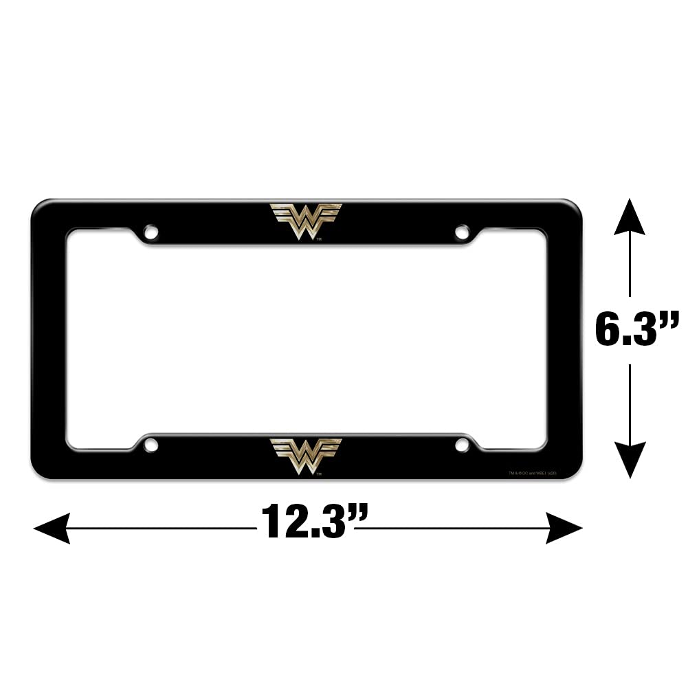 GRAPHICS & MORE License Plate Tag Frame - Wonder Woman 1984 Golden Logo, Multi Color, One Size, Durable Plastic
