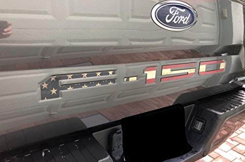 Decal Mods F150 Tailgate Letters Decals Kit - Vinyl, Thin, American Flag - Worn
