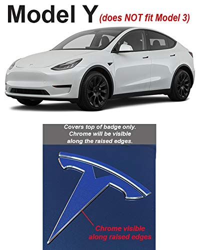 Custom Cut Graphics Logo Decal Wrap for Tesla Model Y, 4-pc Set (Midnight Silver Metallic)