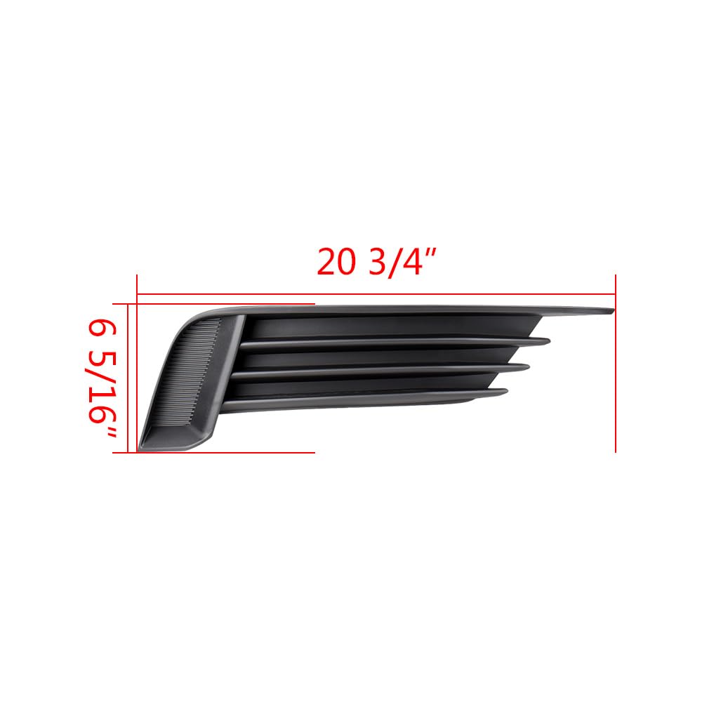 Astra Depot Pair Black Front Lower Bumper Grille Inserts Replacement For 2013-2017 Audi A3 S3 8V3807681Qbmo 8V3807682Lbm