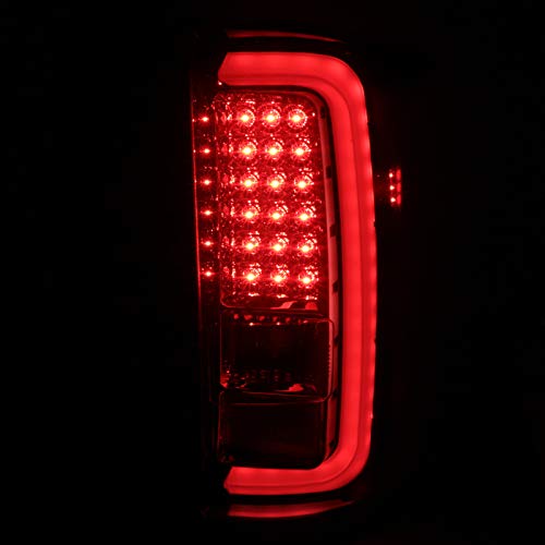 Spec-D Tuning Glossy Black Housing Smoke Lens Led Bar Tail Lights Compatible With 2014-2018 Gmc Sierra 1500, 2014-2018 Gmc Sierra 2500Hd, 2014-2018 Gmc Sierra 3500Hd, Left + Right Pair Assembly