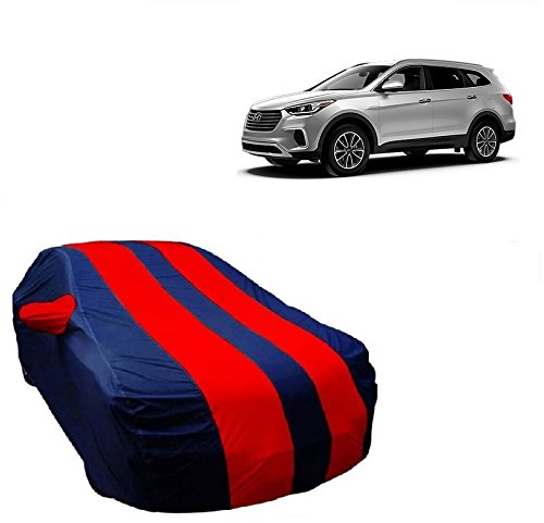 MotRoX Car Body Cover Compatible with Santafe with Side Mirror Pocket (Red & Blue)
