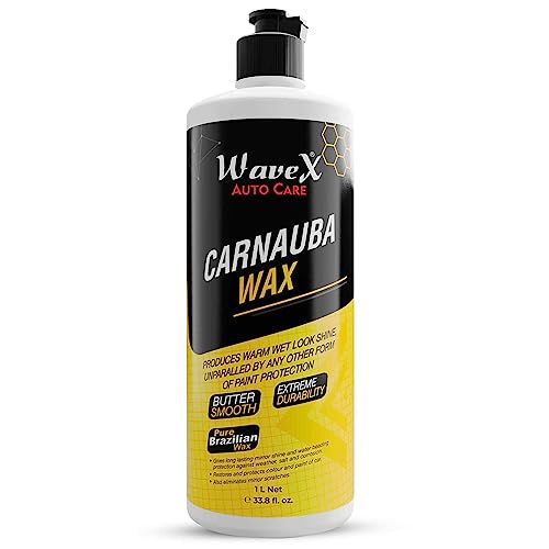 Wavex Carnauba Wax Car Polish Cream (1 L) | Car Wax That Provides Deep Wet Shine | Car Wax Polish For Car Paint, Headlights & Ch