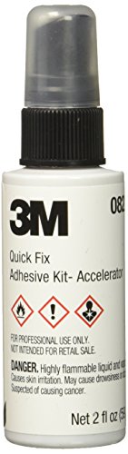 3M Quick Fix Adhesive Kit, Model 08224, 0.7 oz Adhesive & 2.0 oz Accelerator, Factory Color, Steel Material