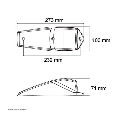 United Pacific 17 Led Reflector Square Cab Light Kit - Amber Led/Clear Lens,Chrome,39530