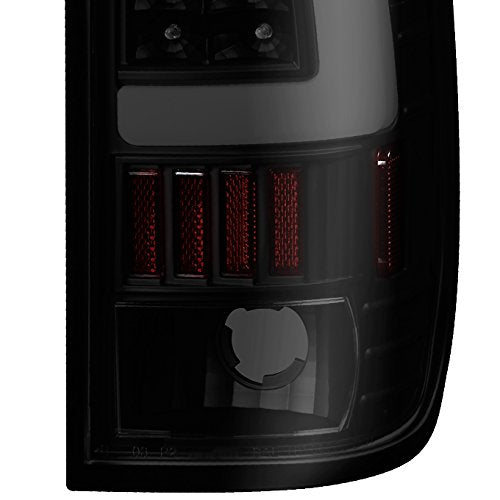 Akkon - For Black Smoked 1997-2003 Ford F150 99-07 F250 F350 Led Tube Tail Lights Lamps Pair Left And Right