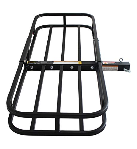 MAXXHAUL Cargo Carrier - 53" x 19.5" Steel Hitch Carrier, High Side Rails, 500-lb Capacity, Black