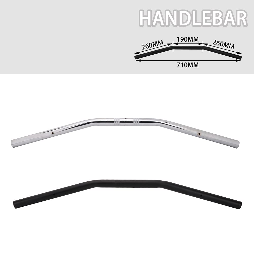 USTPO Motorcycle Drag Bars 22mm 7/8" Handlebars, Black, Model A151114082-C for Bobber, Cafe Racer, Sportster, Cruiser, Chopper