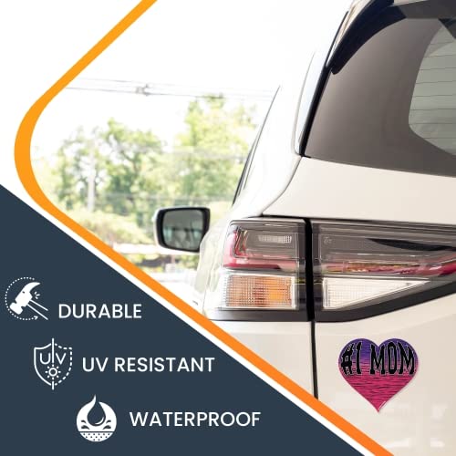 Magnet Me Up #1 Mom Pink And Purple Heart Magnet Decal, 5 Inches, Heavy Duty Automotive Magnet For Car Truck Suv, Fridge, Mailbo