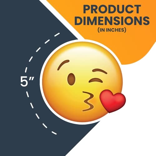 Magnet Me Up Heart Kissy Face Emoticon Car Magnet Decal, 5 Inch, Vinyl, Cute Decorative Magnet for Cars, Trucks, SUVs, Valentine's Day