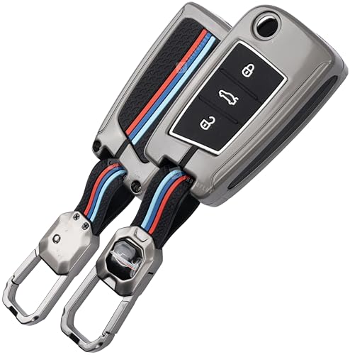 Shopoflux Metal Key Cover Compatible For Skoda & Volkswagen Cars Kylaq | Slavia | Kushaq | Octavia | Virtus | Taigun | Tiguan |