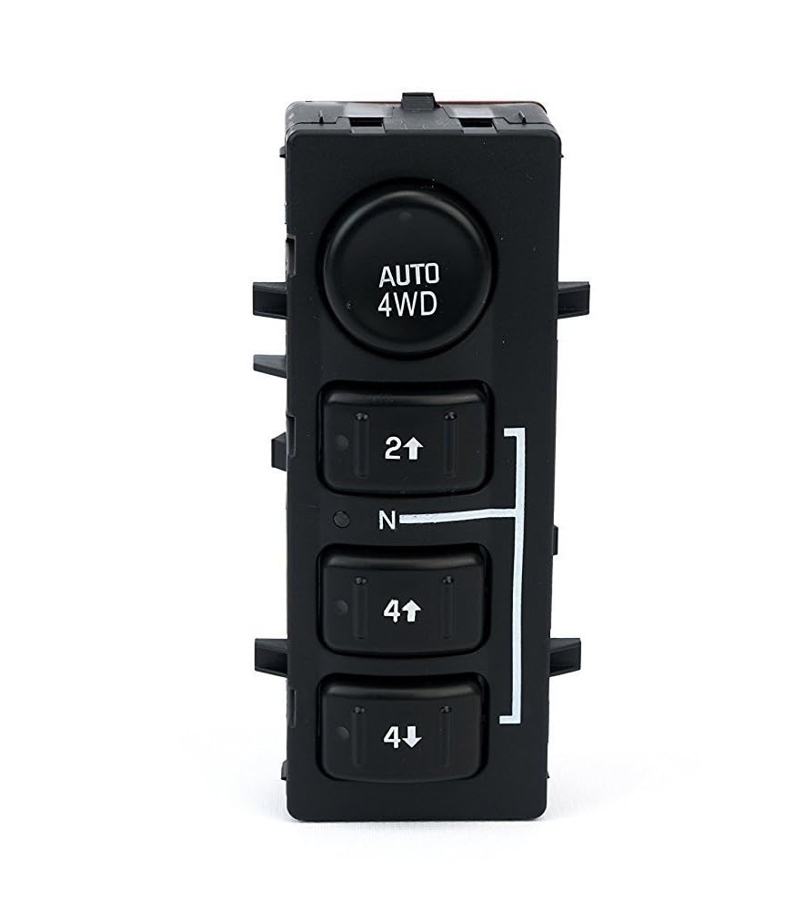 4WD Switch 4x4 Transfer Case Button - Replaces 15136039, 15164520, 19259313, 901-072 - Compatible with Chevy, GMC, Cadillac Vehi