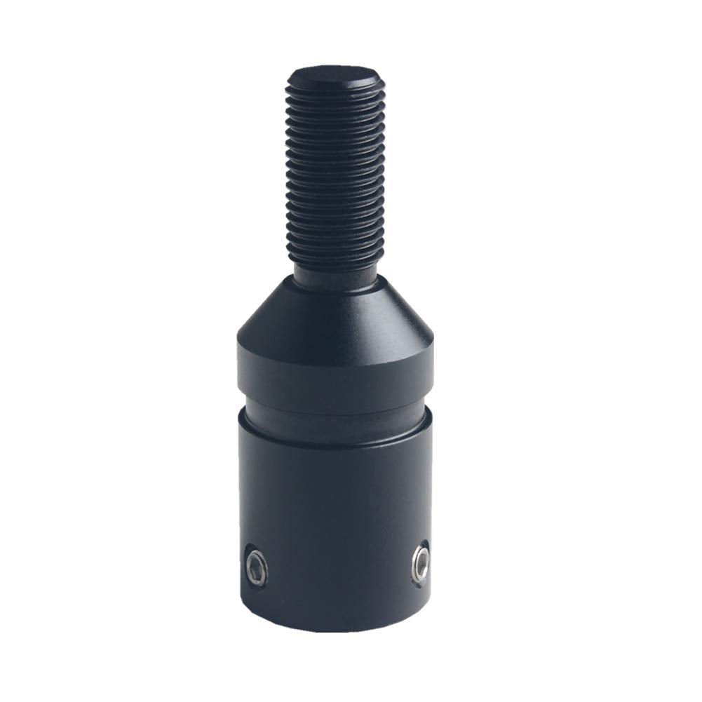 Dewhel Custom Aluminum Universal Shift Knob Shifter Adapter Compatible With Non Threaded Shifters Bmw Mini M12X1.25 (Black)