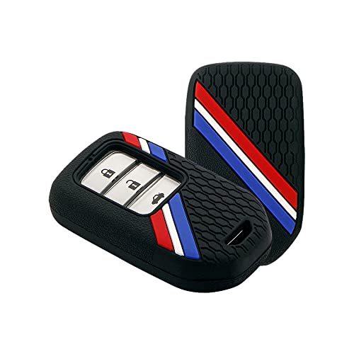 Keyzone Striped Silicone Compatible For Honda City, Civic, Amaze, Elevate, Wrv, Accord, Brv, Crv, Mobilio, Jazz, Brio Smart K