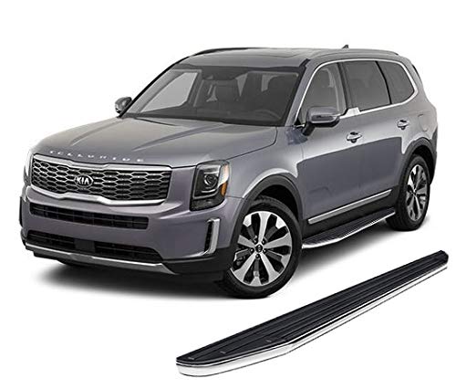 Black Horse Off Road Premium Running Boards, Extra Large, Black, Aluminum, Compatible with 2020-2024 Kia Telluride & Hyundai Palisade, Model PR-K376