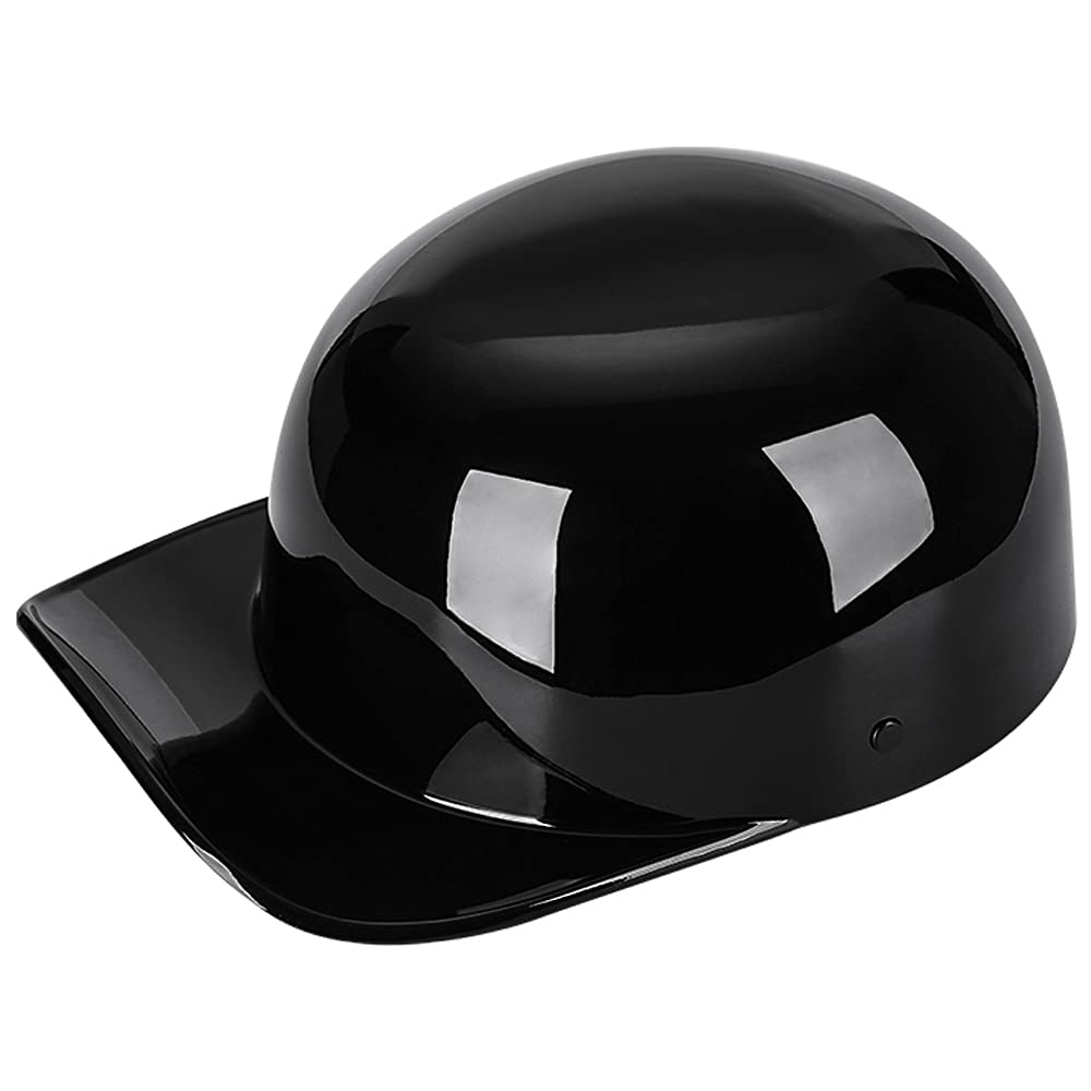 Yesmotor Baseball Motorcycle Helmet Half Cap For Bike Cruiser Chopper Moped Scooter- Dot Approved (Light Black, L)