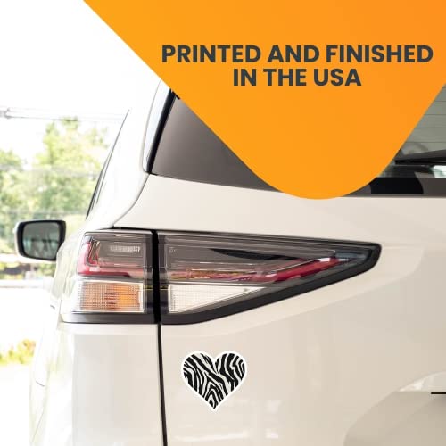 Magnet Me Up Zebra Print Heart Magnet Decal, 5 Inches, Heavy Duty Automotive Magnet For Car Truck Suv Or Any Other Magnetic Surf