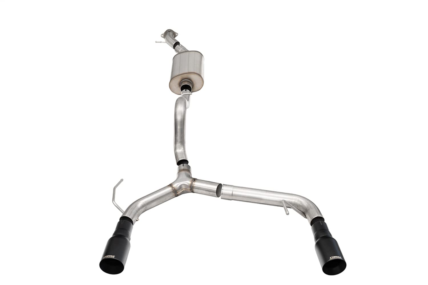 Corsa - 21-22 Ford Bronco 2.3L 2-Door 2.75In Cat-Back Dual Rear Exhaust W/ 4In Straight-Cut Black Tips (21204Bpc)