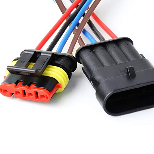 Yetor 16 Awg Way Car Waterproof Electrical Connector,4 Pin Plug Auto Electrical Wire Connectors Marine For Car, Truck, Boat, And Other Wire Connections.(5 Pack)¡