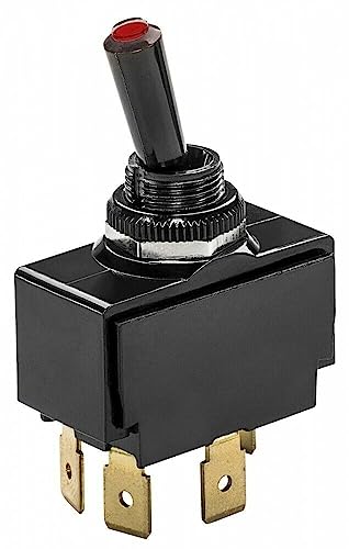 WHITECAP S7054C Lighted Tip Toggle Switch - Plastic, Momentary On, 15A, 125V