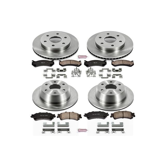 Powerstop Koe2010 Autospecialty Front And Rear Replacement Brake Kit -Oe Brake Rotors And Ceramic Brake Pads For Chevy Astro Sil