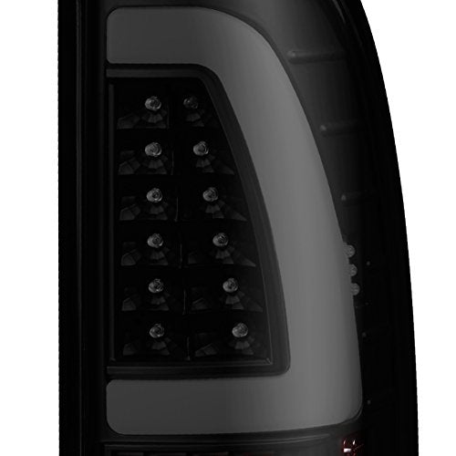Akkon - For Black Smoked 1997-2003 Ford F150 99-07 F250 F350 Led Tube Tail Lights Lamps Pair Left And Right