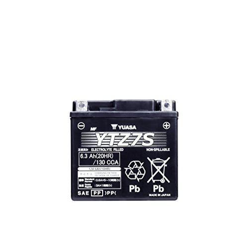 Yuasa YTZ7S AGM Battery - High Performance, Factory Activated, Black, Model YU-YTZ7S(WC)