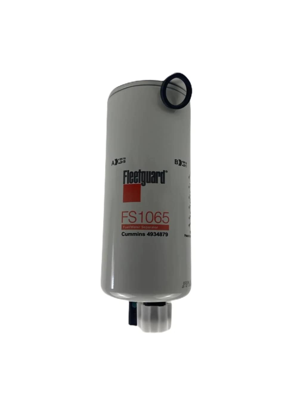 Fleetguard FS1065 Fuel/Water Separator - 10-Micron, 98.7% Efficiency, 1-14 UNS-2B Thread, 9.79"H x 3.