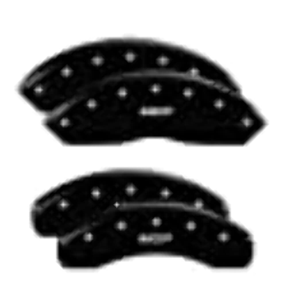 Mgp Caliper Covers 10248Smgpbk Mgp Black Powder Coat Finish, Silver Characters, Set Of 4