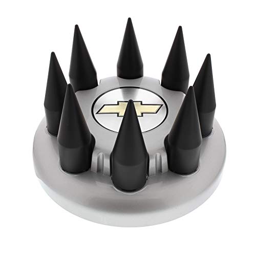 United Pacific Black Spike Hubcap Nut Cover For 2003-15 Chevy & Gmc Full Size Truck (10349B)