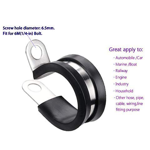 5/16 Fuel Line Tubing Mounting Clamps 304 Stainless Steel Cable Clamp Hardware Rubber Cushioned Insulated Metal Clamp Tube Holder For Tube Pipe Or Wire Cord Installation Pack Of 10 Pcs