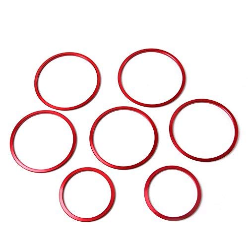 Demillo 7Pc Aluminum Air Conditioner Vent/Opening Outer Trim Decoration Covers For 2015-Up Mercedes W205 C-Class, 2016-Up Glc Cl