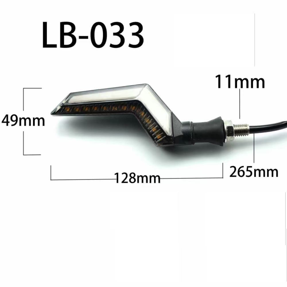 Mailaier Universal Motorcycle LED Turn Signal Blade Shaped Dual Color Front and Rear Indicator lights, Amber Yellow Flowing and