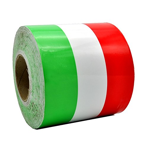 Lzlrun 3Inches X 118Inches Stripes Rally Side Hood Racing Motorsport Vinyl Decal Sticker Strip Bumper Engine Cover (Italian Flag Stripe Decal Sticker)