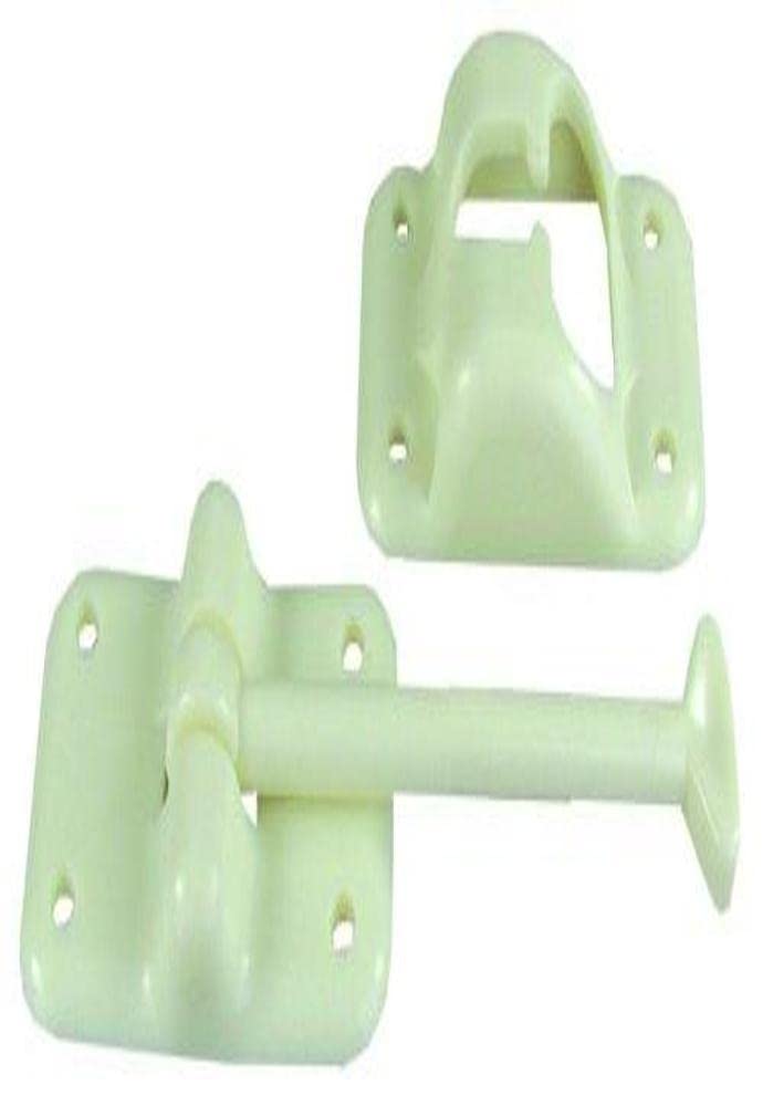 JR Products 10424 Plastic T-Style Door Holder - Colonial White, 3-1/2