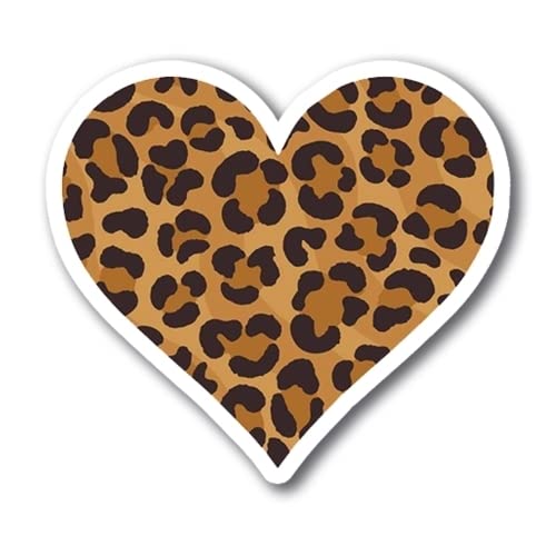 Magnet Me Up Leopard Print Heart Magnet Decal, 5 Inches, Heavy Duty Automotive Magnet For Car Truck Suv Or Any Other Magnetic Su