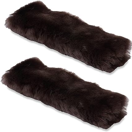 Andalus Australian Sheepskin Seat Belt Covers - Pack of 2 Hypoallergenic, Ultra Soft Shoulder Seatbelt Covers for All Ages, Vehi