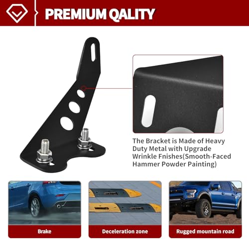 YITAMOTOR Hood Mounting Brackets for 22" LED Light Bar - Black Aluminum Compatible with 2007-2018 Jeep Wrangler JK 2/4 Doors